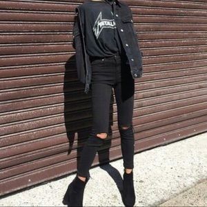 Faded Black Denim Gray Jacket